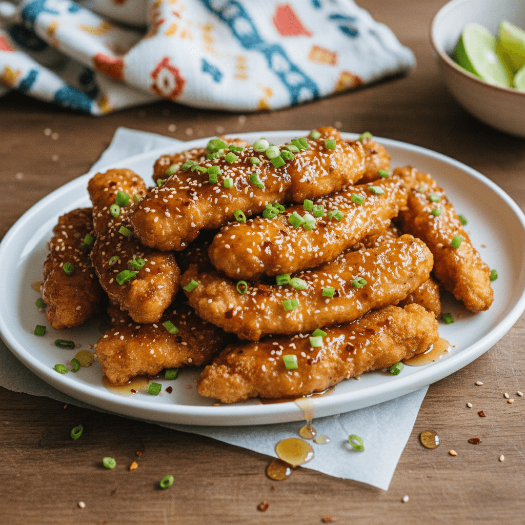 Hot Honey Glazed Chicken Tenders with Hot Honey Ranch