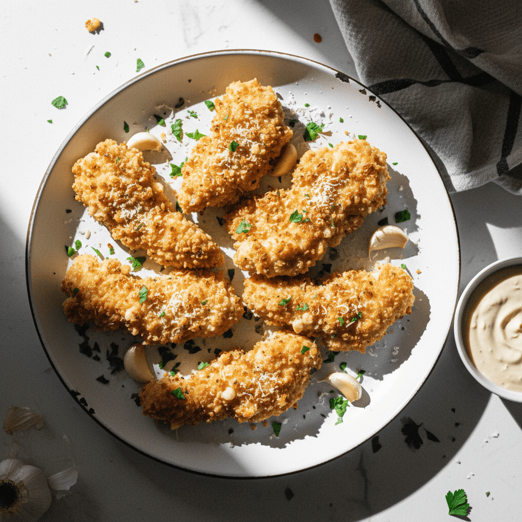 Garlic Parmesan Baked Chicken Tenders
