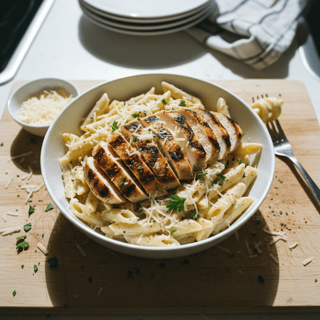 Grilled Chicken Alfredo Pasta