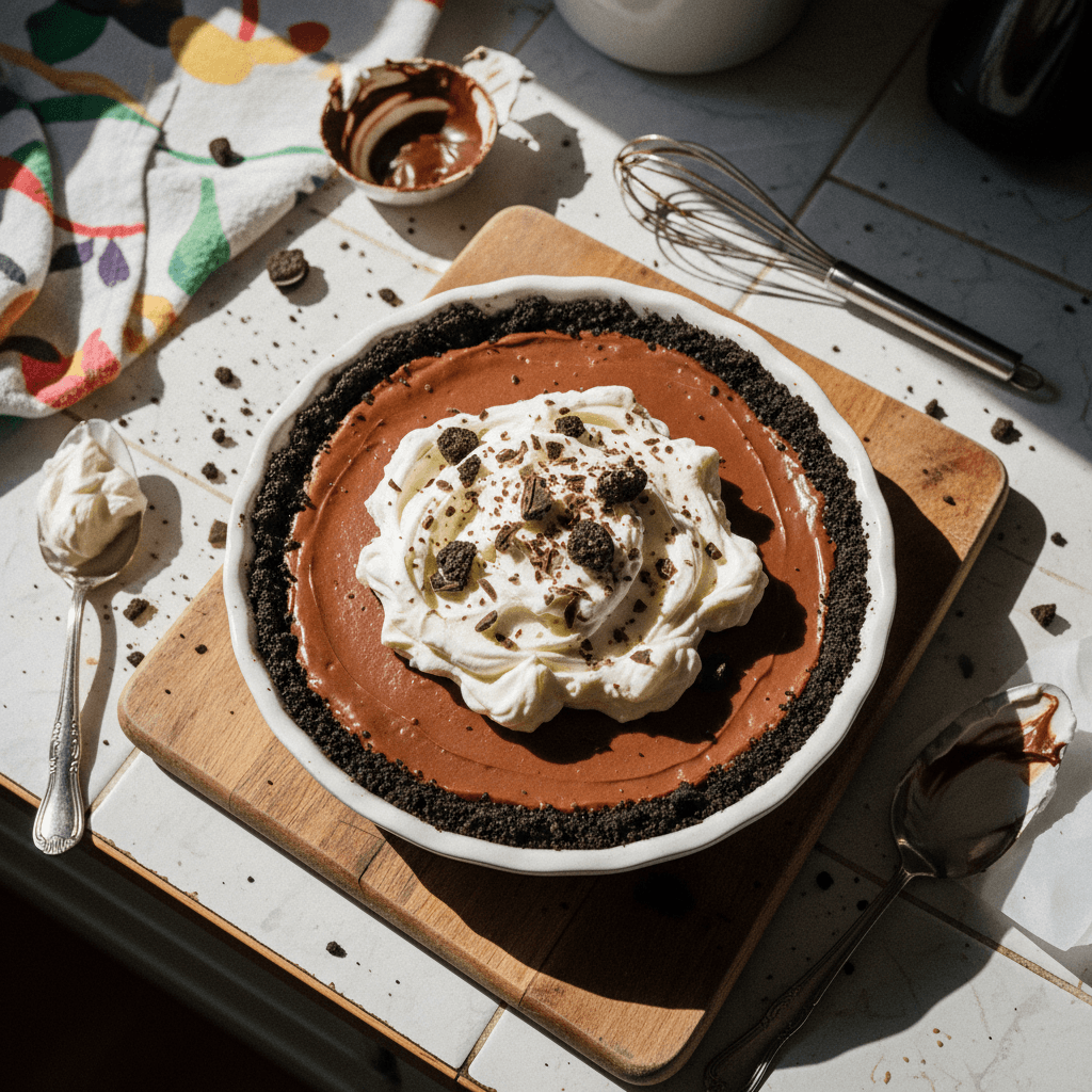 Chocolate Cream Pie with an Oreo Crust