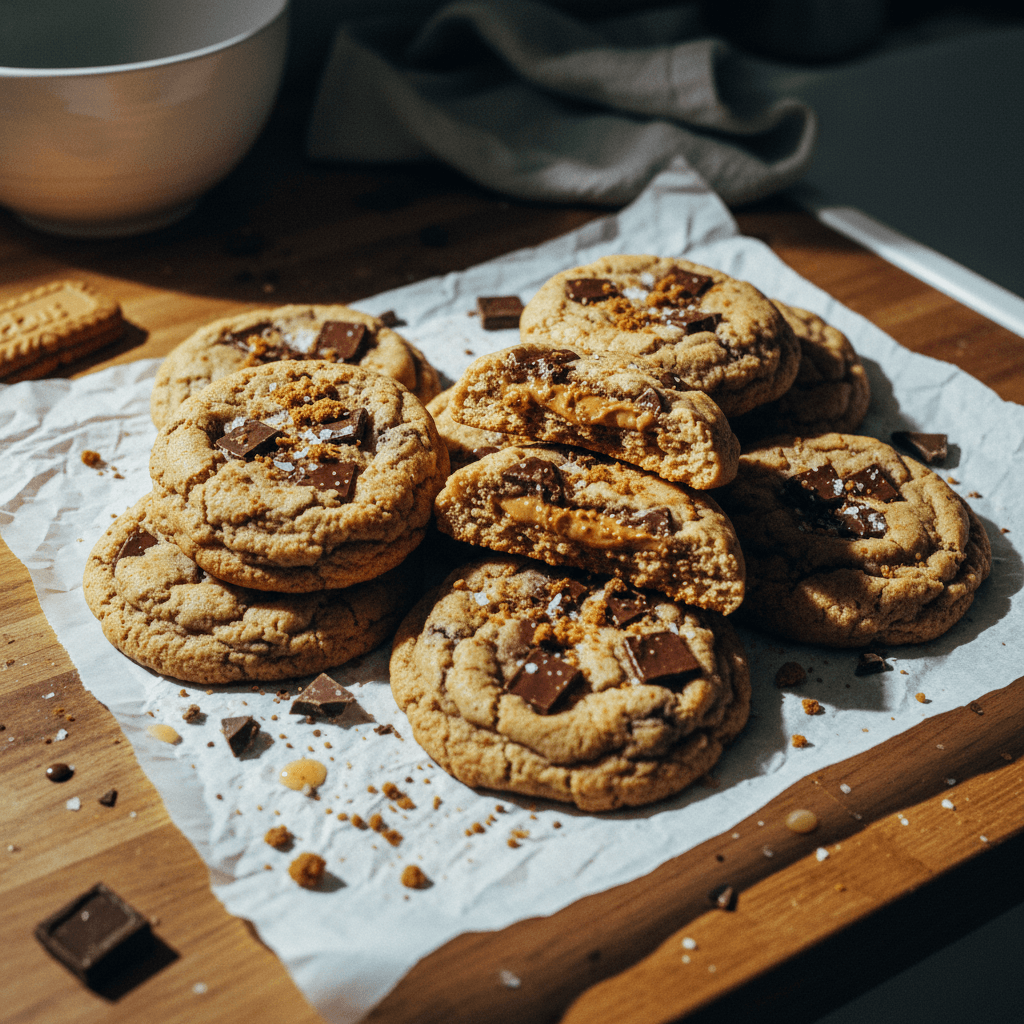 Biscoff Stuffed Chocolate Chunk Cookies