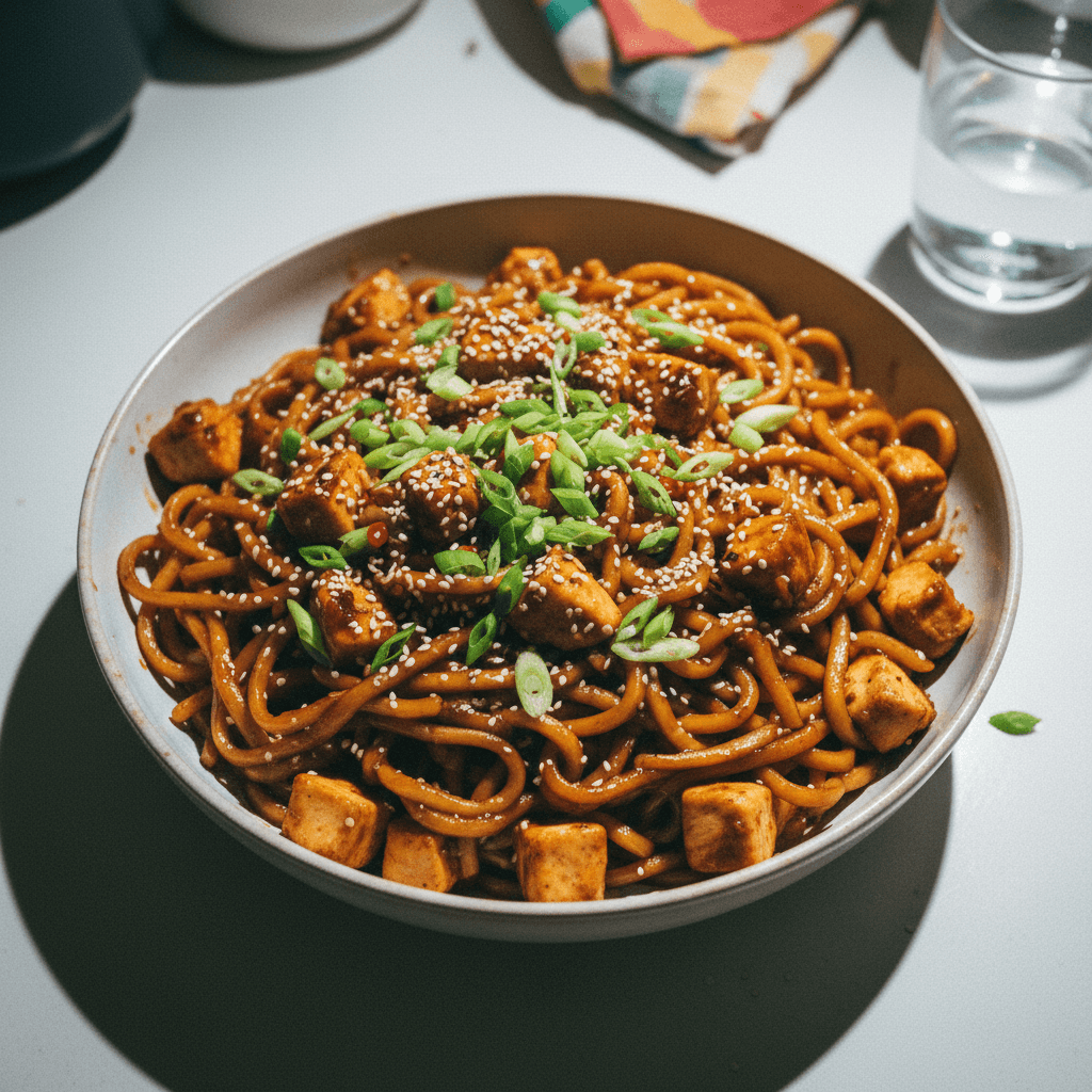 Sticky Garlic Chicken Noodles
