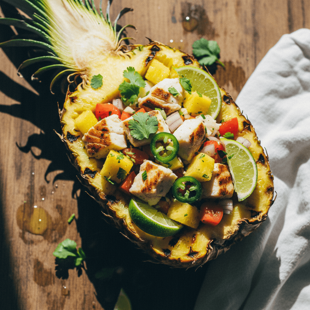 Grilled Pineapple Ceviche
