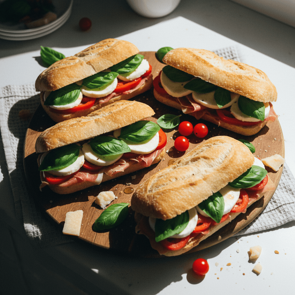 No-Knead Ciabatta Bread Sandwiches