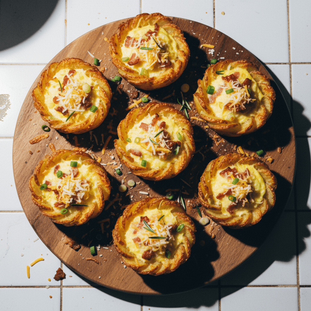 Potato Egg Cups with Bacon and Cheese