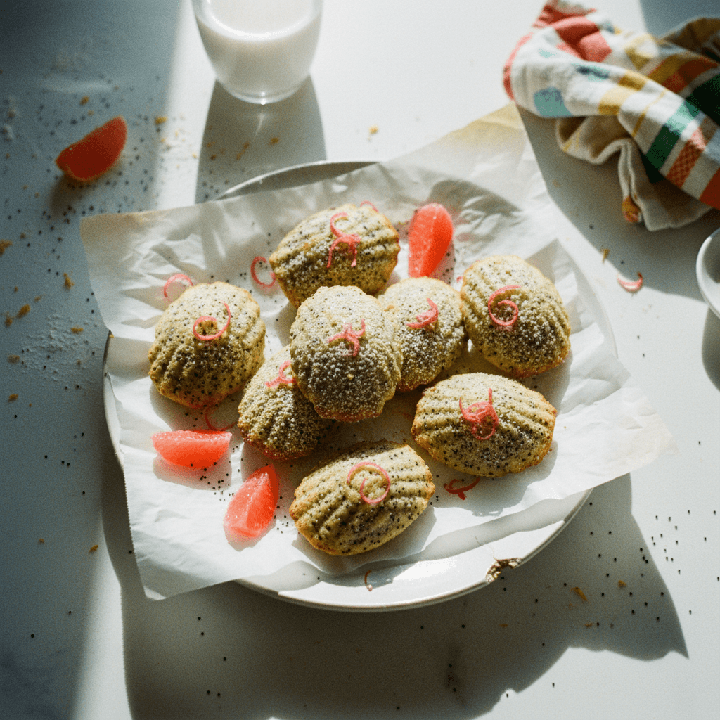 Grapefruit Poppy Seed Madeleines