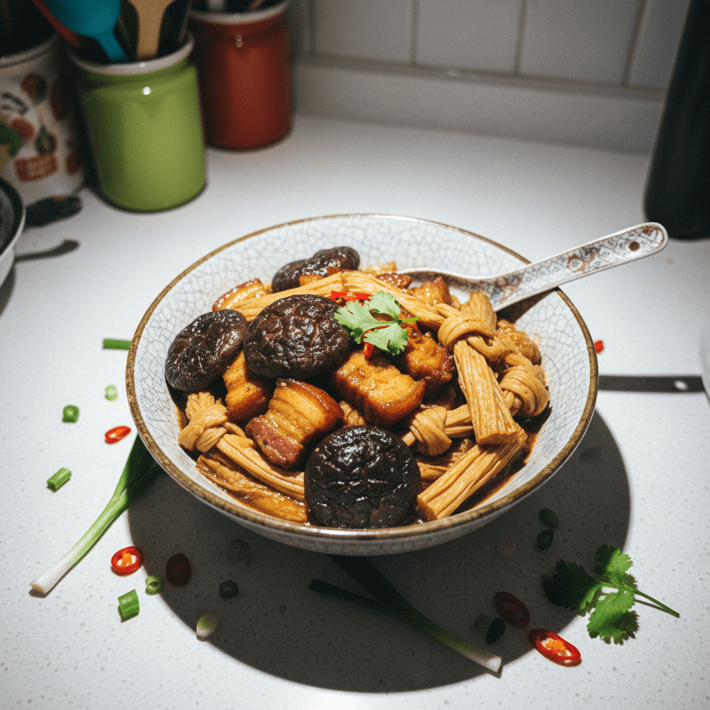 枝竹火腩炆冬菇