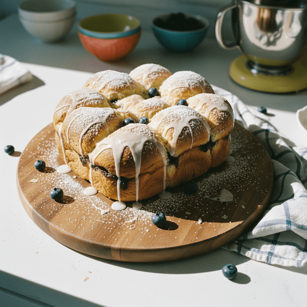 Brioche Blueberry Pull Apart Bread