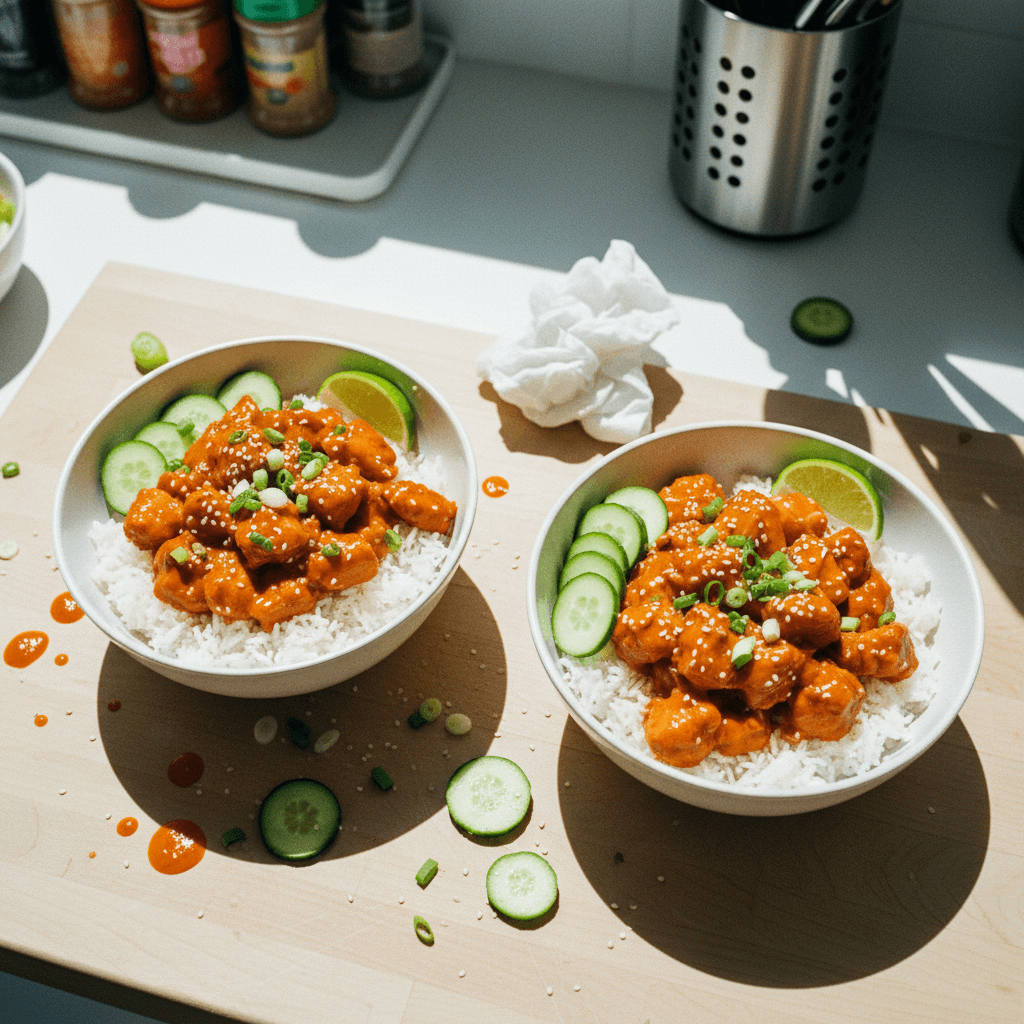 Creamy Gochujang Chicken Rice Bowls