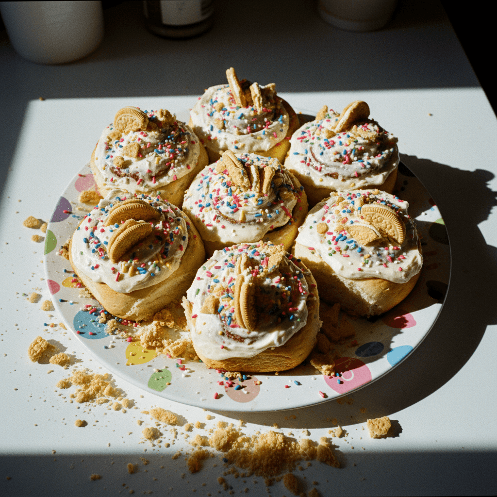Funfetti Oreo Cinnamon Rolls