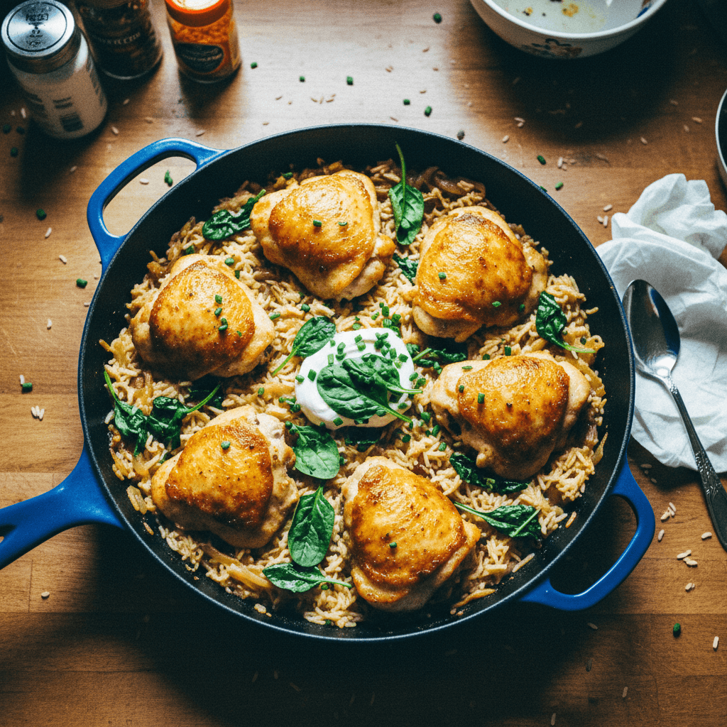 One-Pan French Onion Chicken and Rice