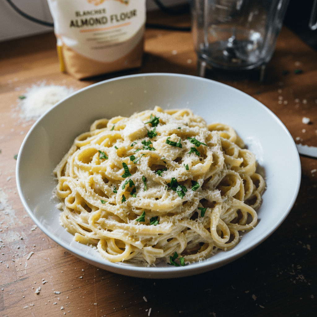 Creamy Almond Flour Parmesan Pasta (Alfredo-Style)