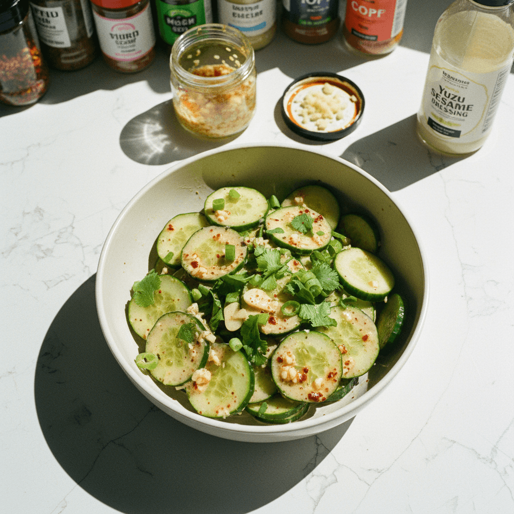 5-Minute Yuzu Sesame Cucumber Salad