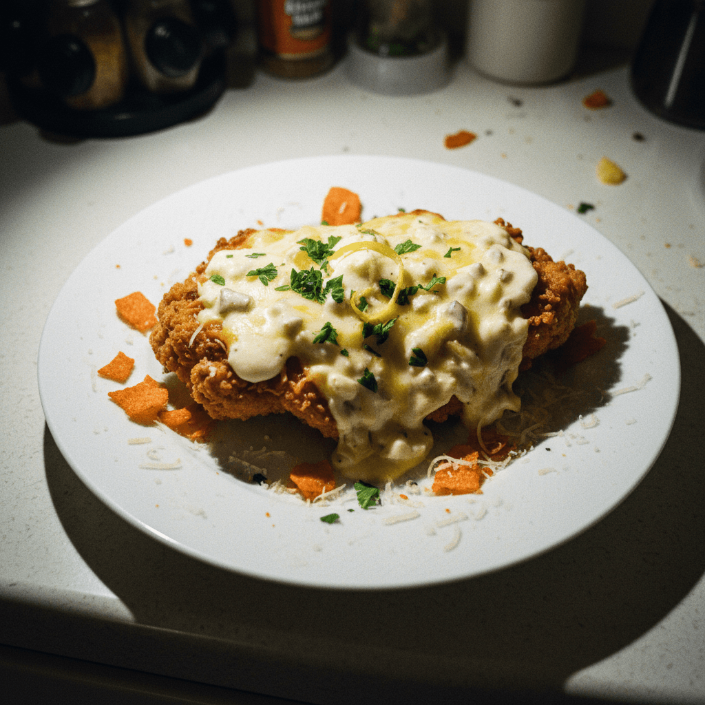 Crispy Fried Chicken with Cream Cheese Sauce