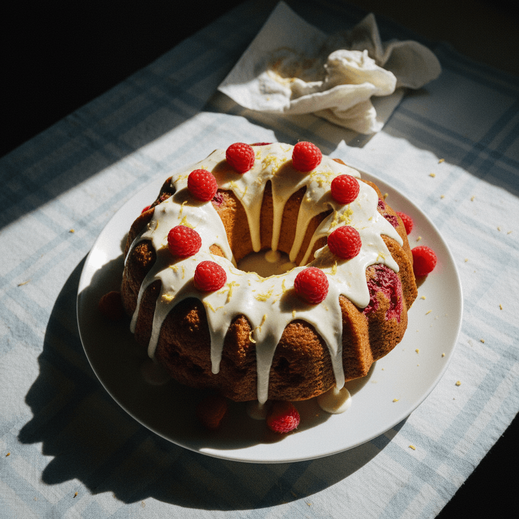 Lemon Raspberry Bundt Cake