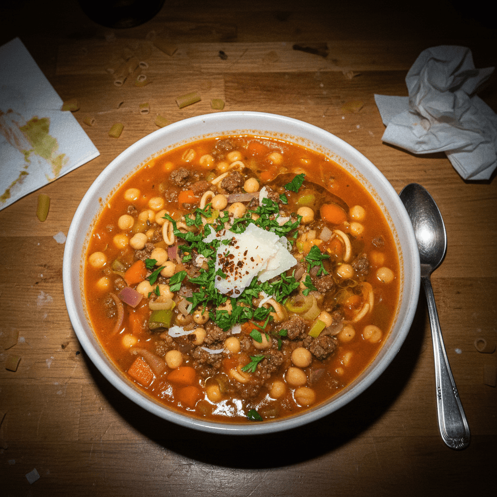 Stanley Tucci's Viral Pasta e Fagioli (with Beef and Chickpeas)