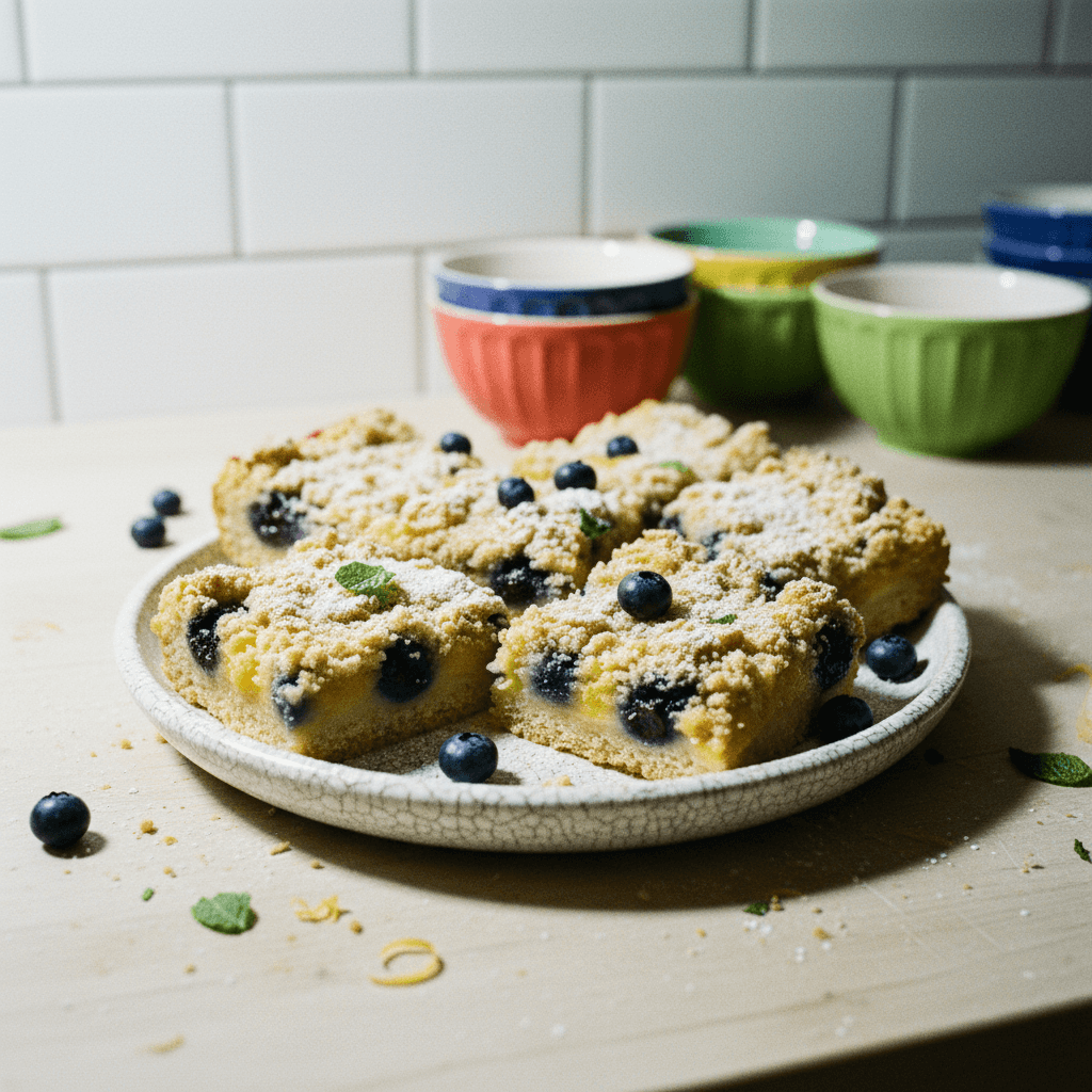 Lemon Blueberry Crumble Bars