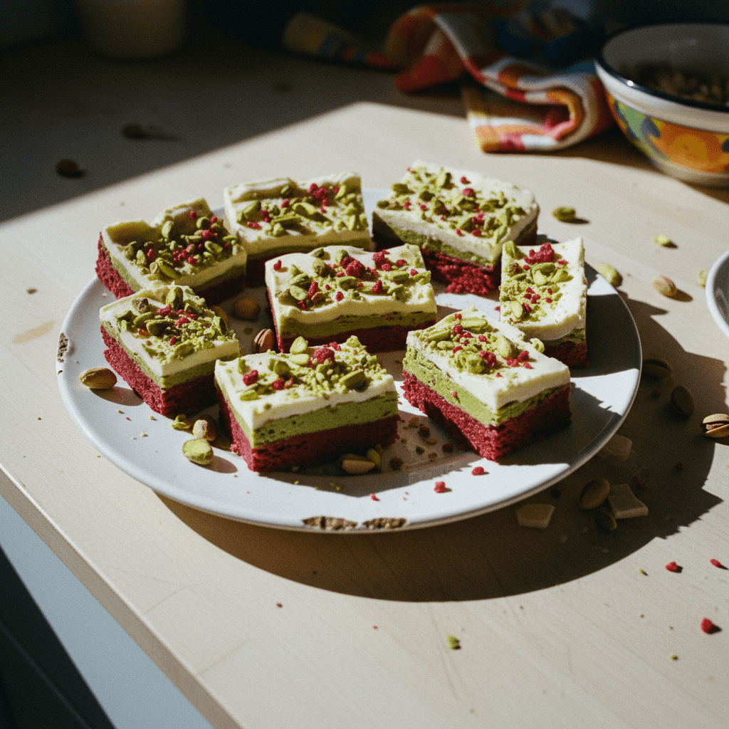 Pistachio Raspberry Nougat Bars