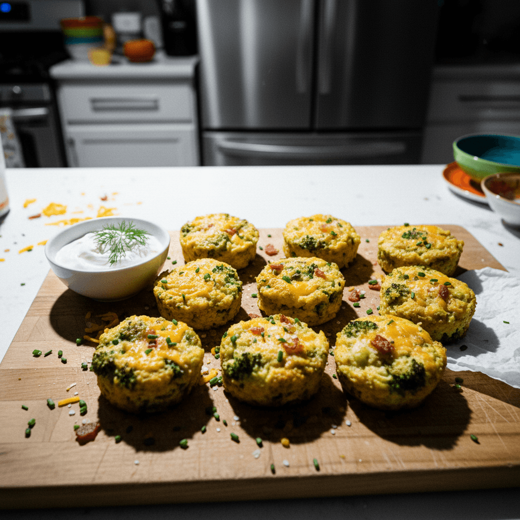 Broccoli Cheddar Quinoa Egg Bites