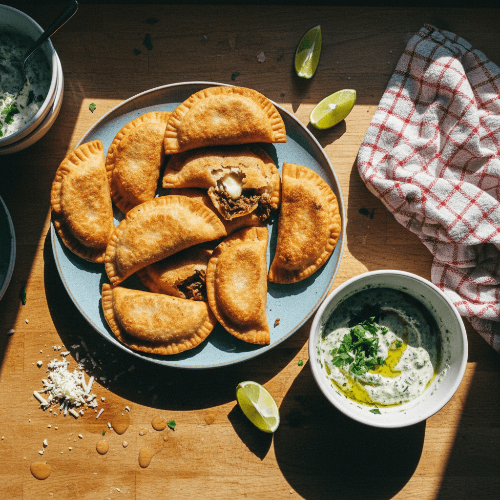 Empanadas Venezolanas de Pabellón y Queso