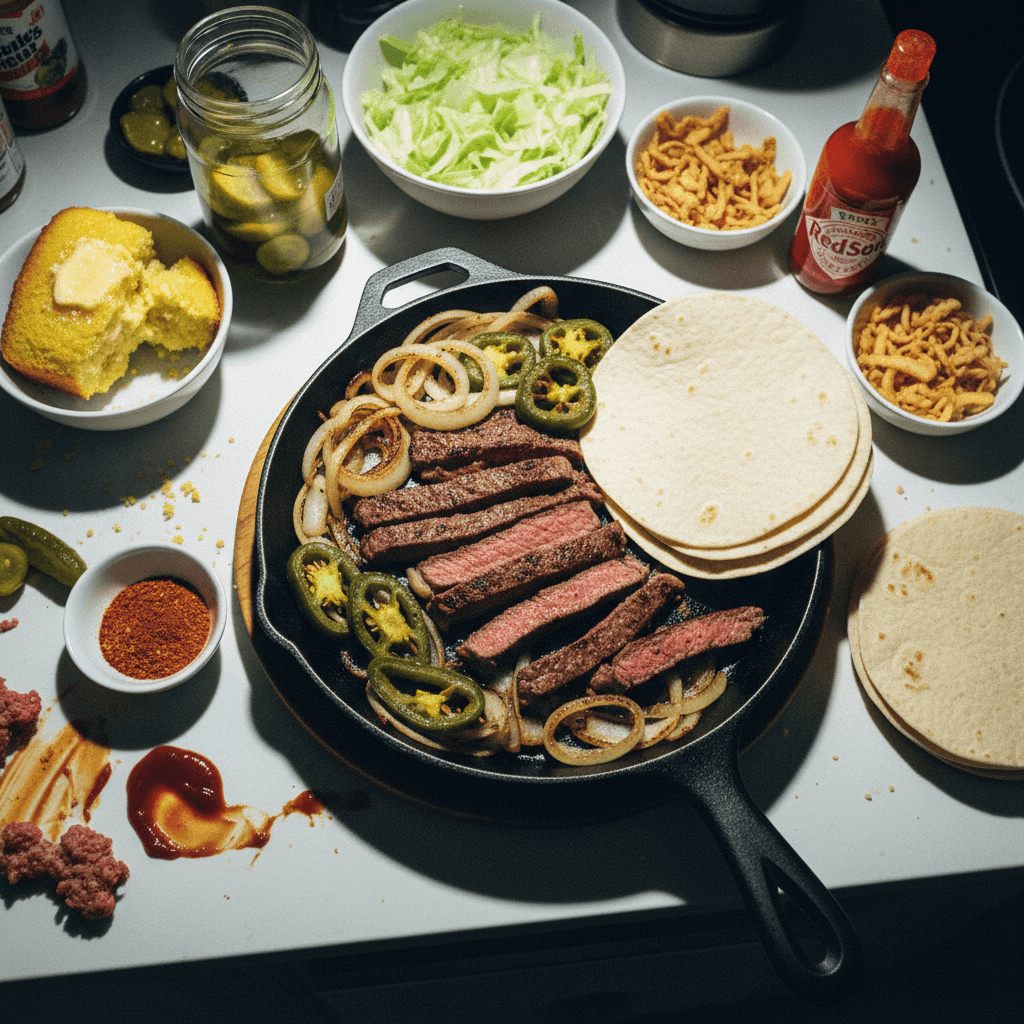 Sirloin Steak Fajitas with Grilled Onions
