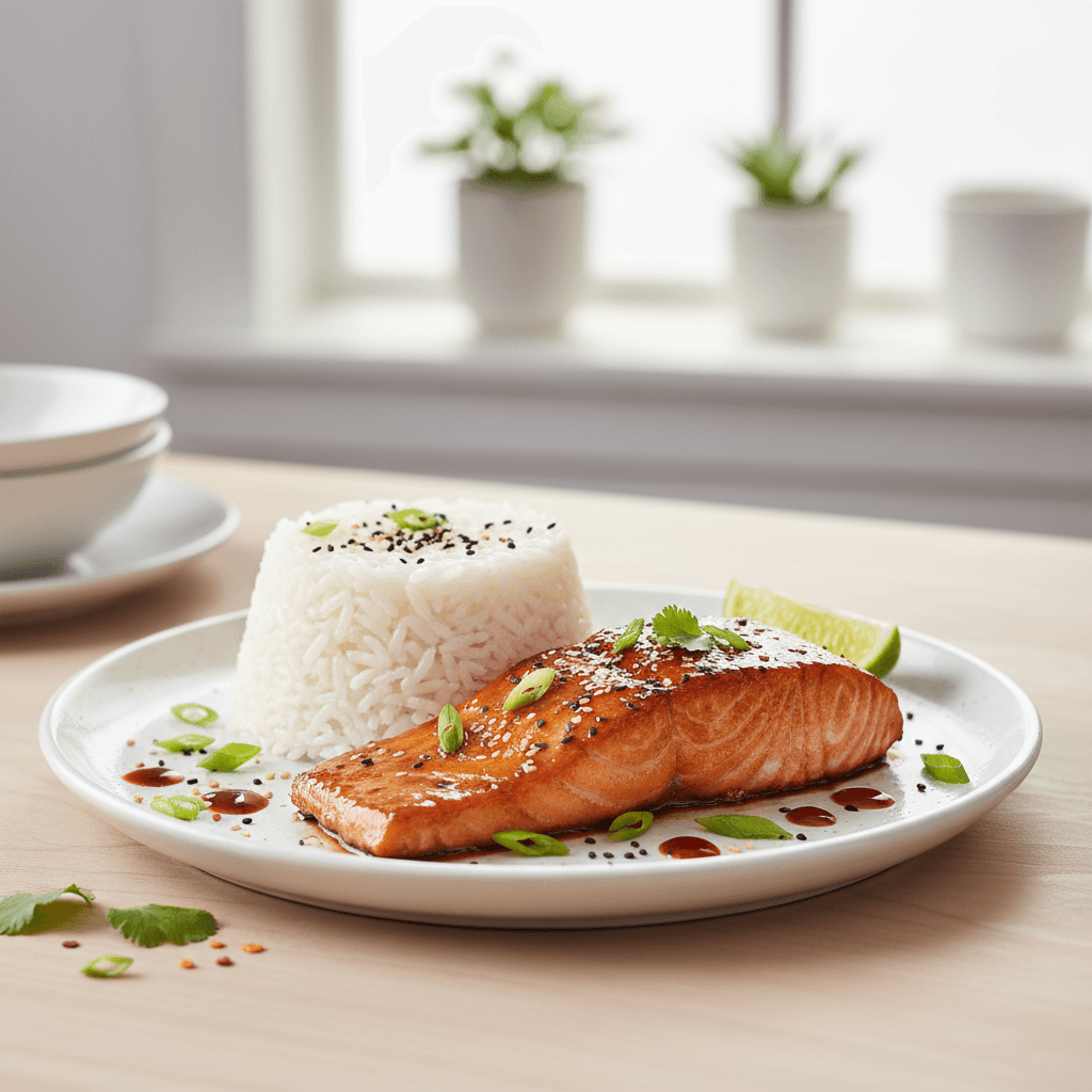 Teriyaki Salmon with Sticky Rice