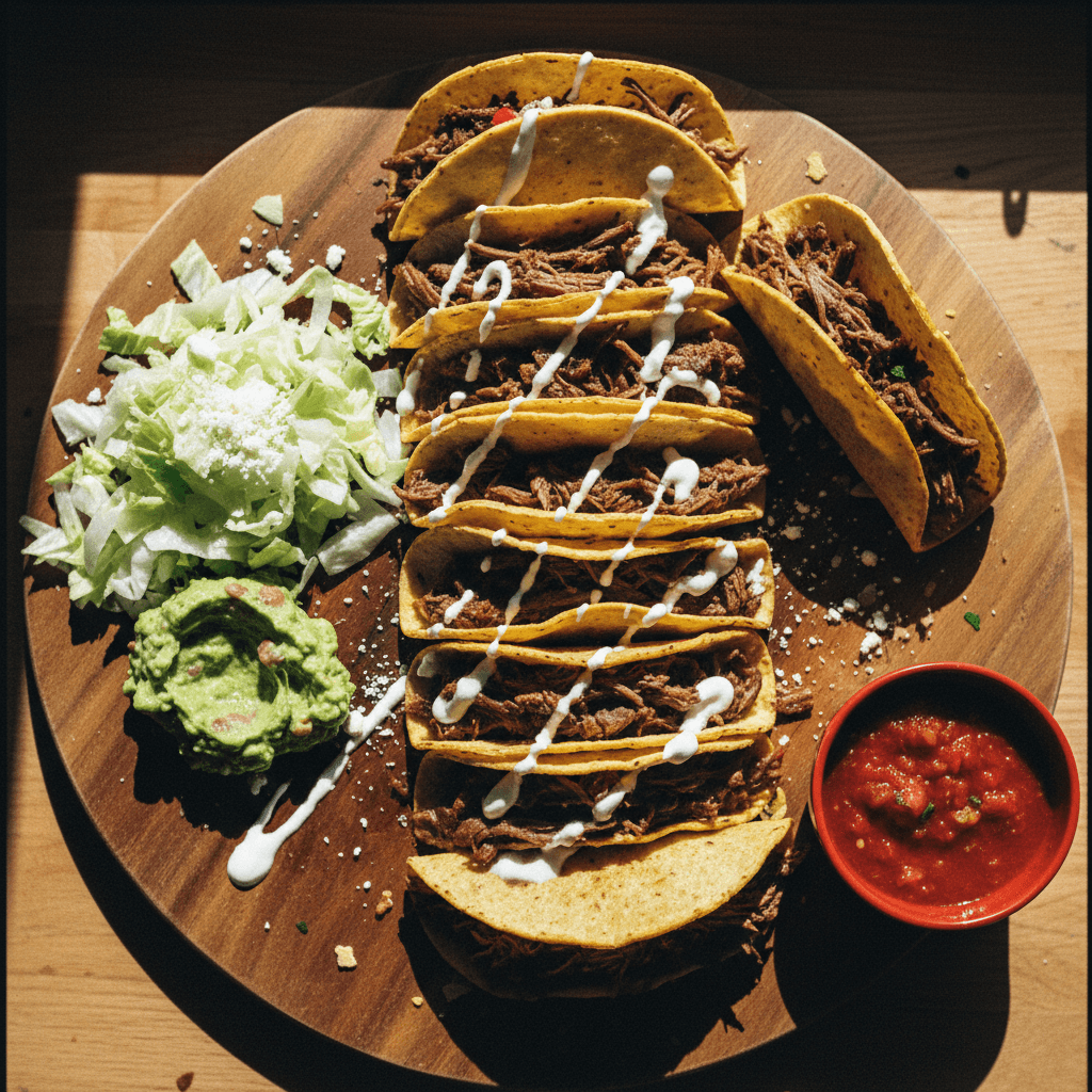 Crunchy Shredded Beef Tacos