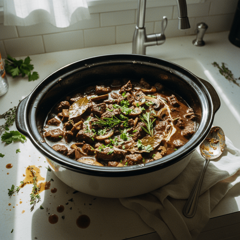 Slow Cooker Meltingly Tender Beef Tips