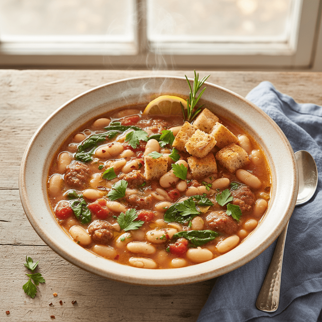 Hearty Tuscan White Bean Soup