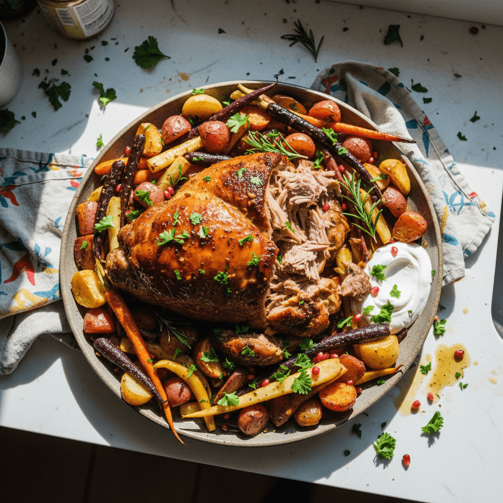 Braised Lamb Shoulder with Root Vegetables