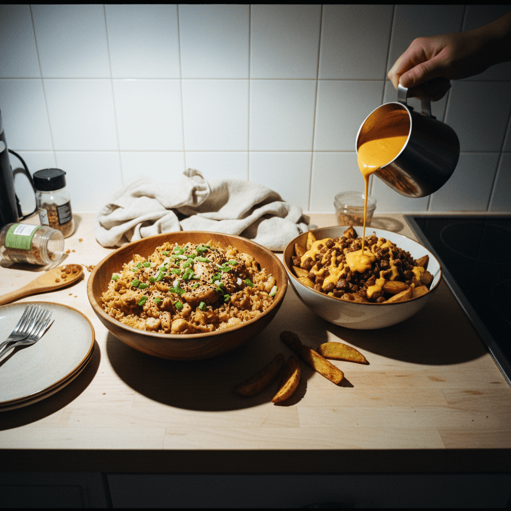 Cheesy Beef & Potato Wedges