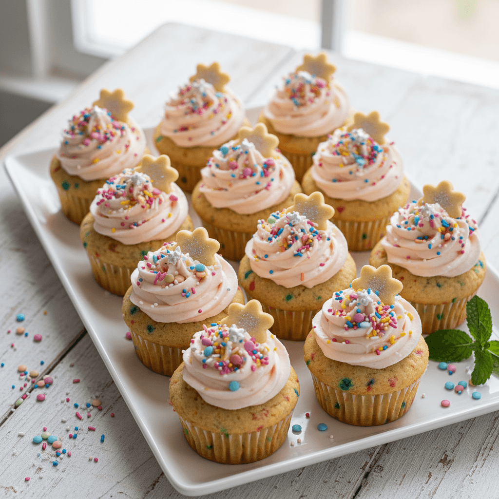Confetti Sugar Cookie Cupcakes