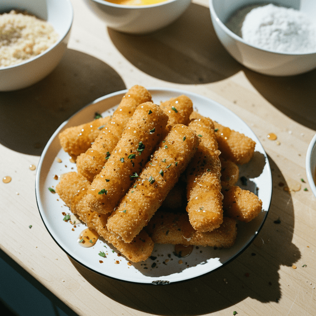 Hot Honey Mozzarella Sticks