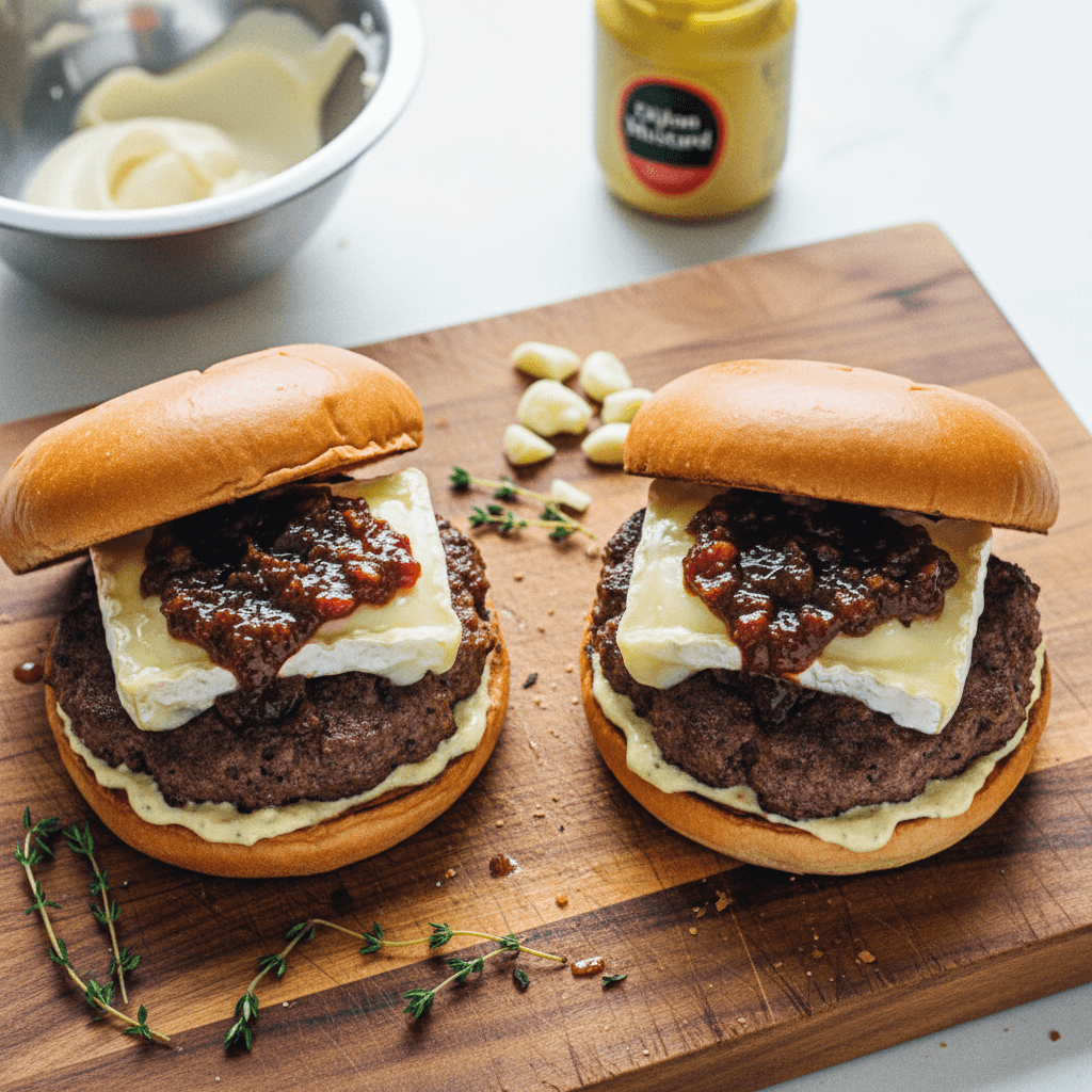 Bacon Jam Smash Burger with Brie