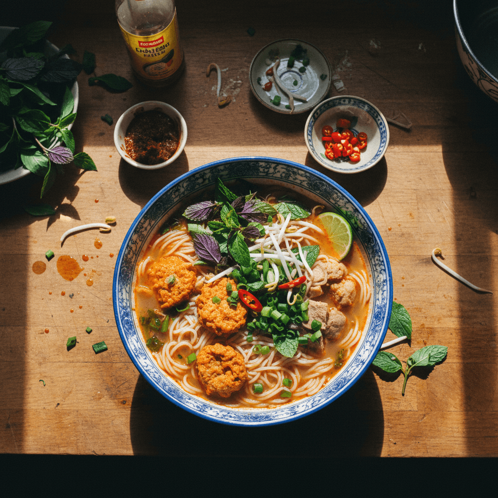 Bún Riêu (Crab & Pork Noodle Soup)