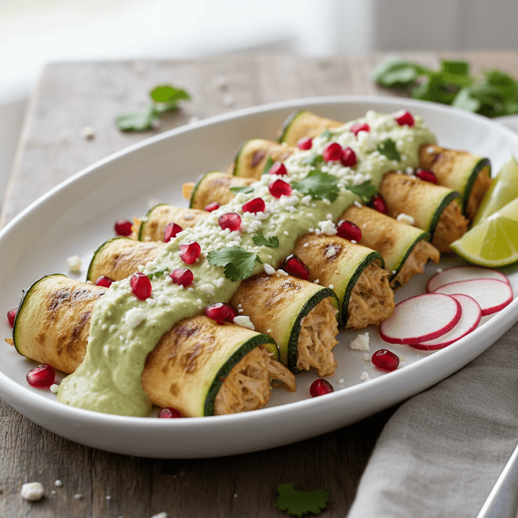 Zucchini-Wrapped Chicken Enchiladas