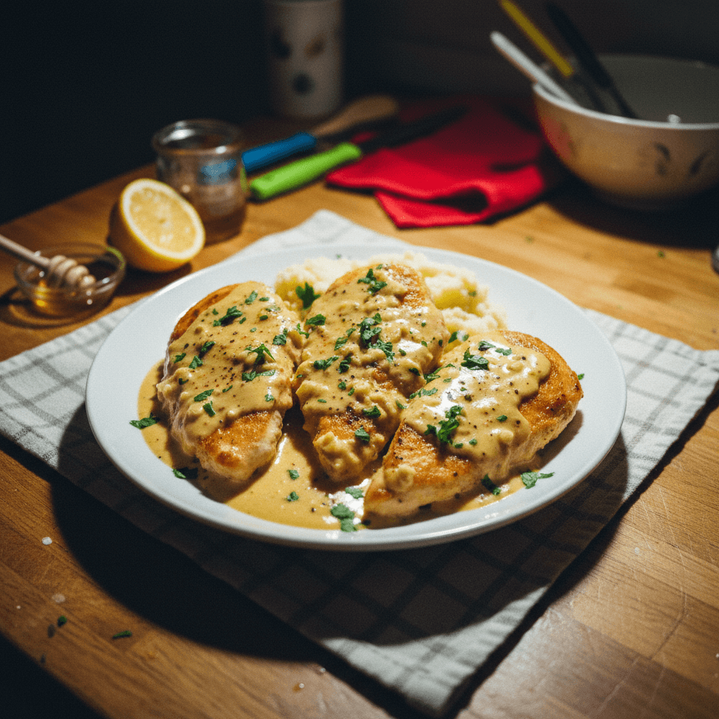 Creamy Honey Lemon Garlic Chicken