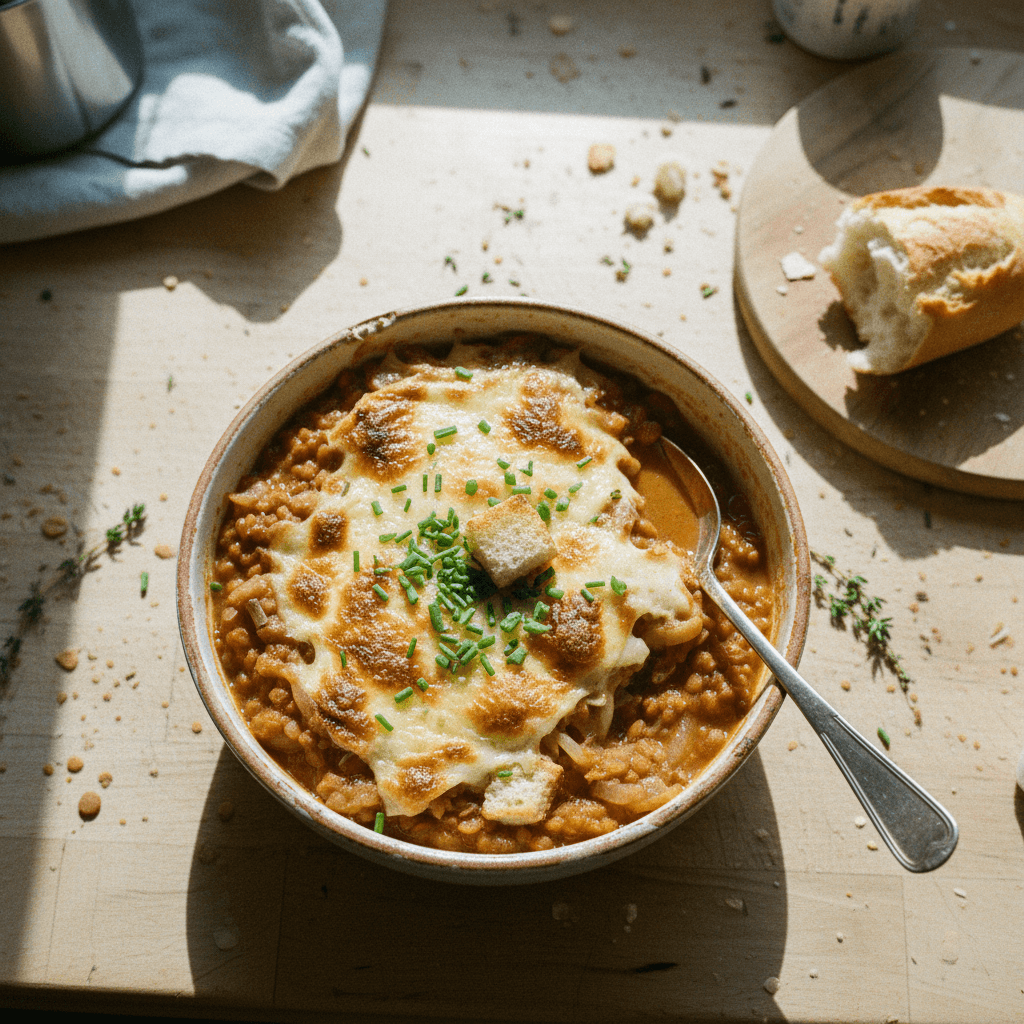French Onion Lentil Soup