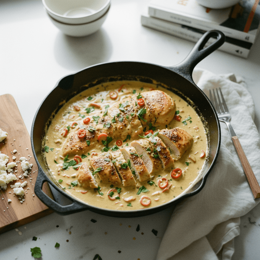 Creamy Pepperoncini Chicken Skillet
