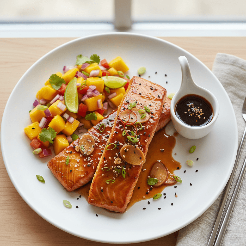 Teriyaki Salmon with Mango Salsa