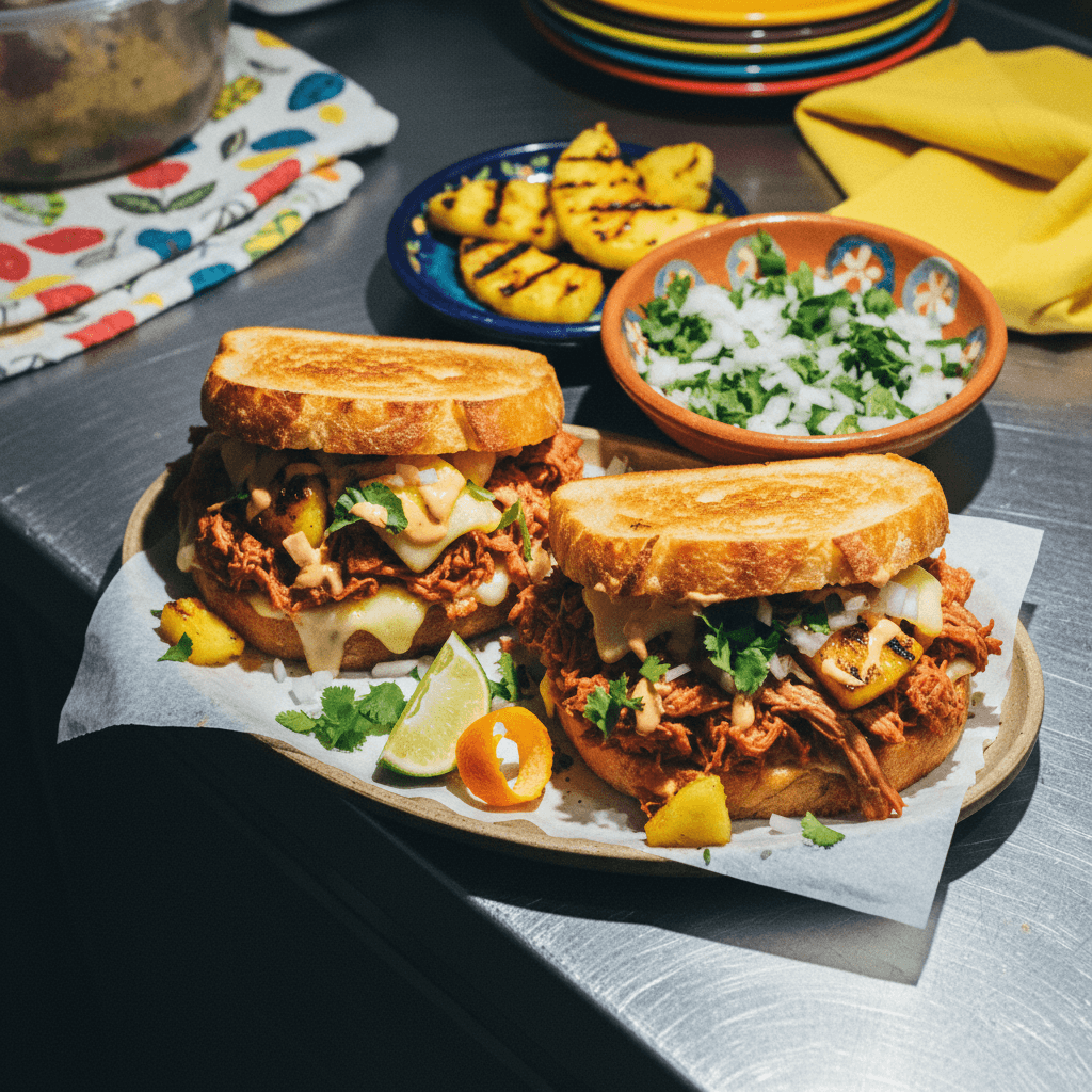 Al Pastor Pulled Beef Sandwiches