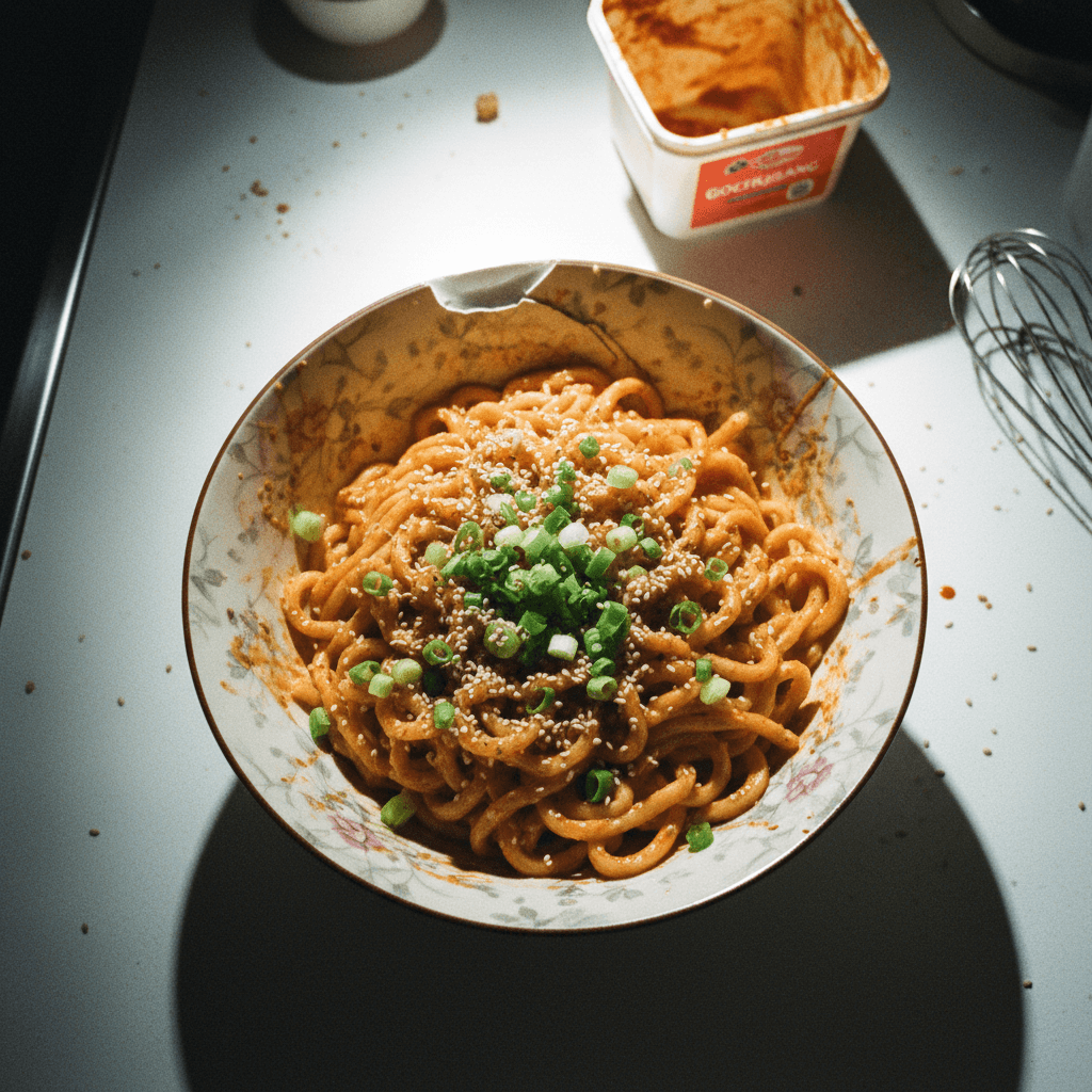 Cold Spicy Noodles with Silken Tofu Sauce