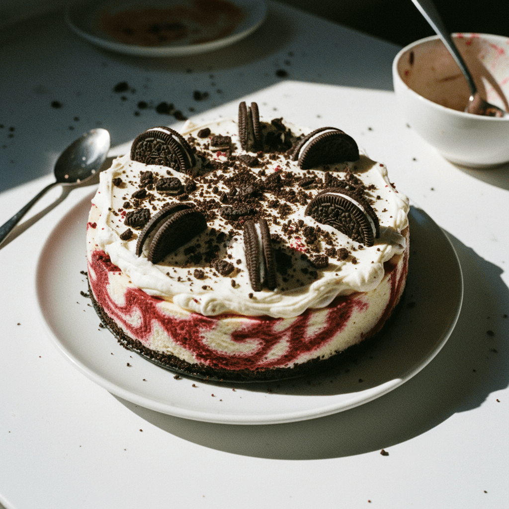 Red Velvet Oreo Cheesecake