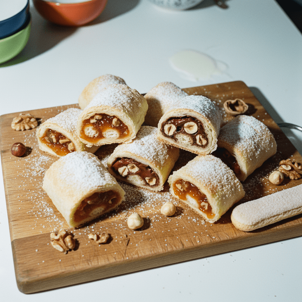 Sweet Puff Pastry Ladyfinger Rolls