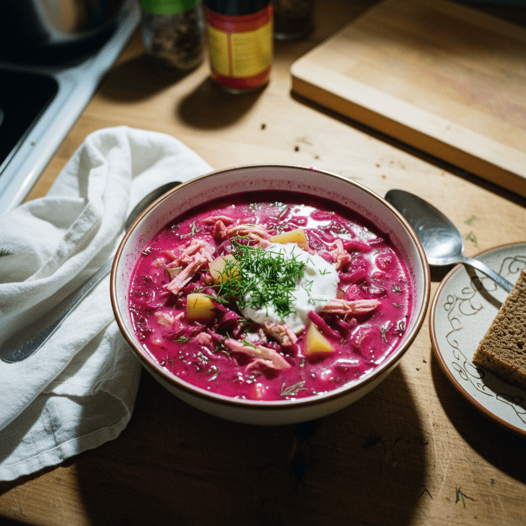 Hearty Chicken, Dill, and Red Cabbage Soup