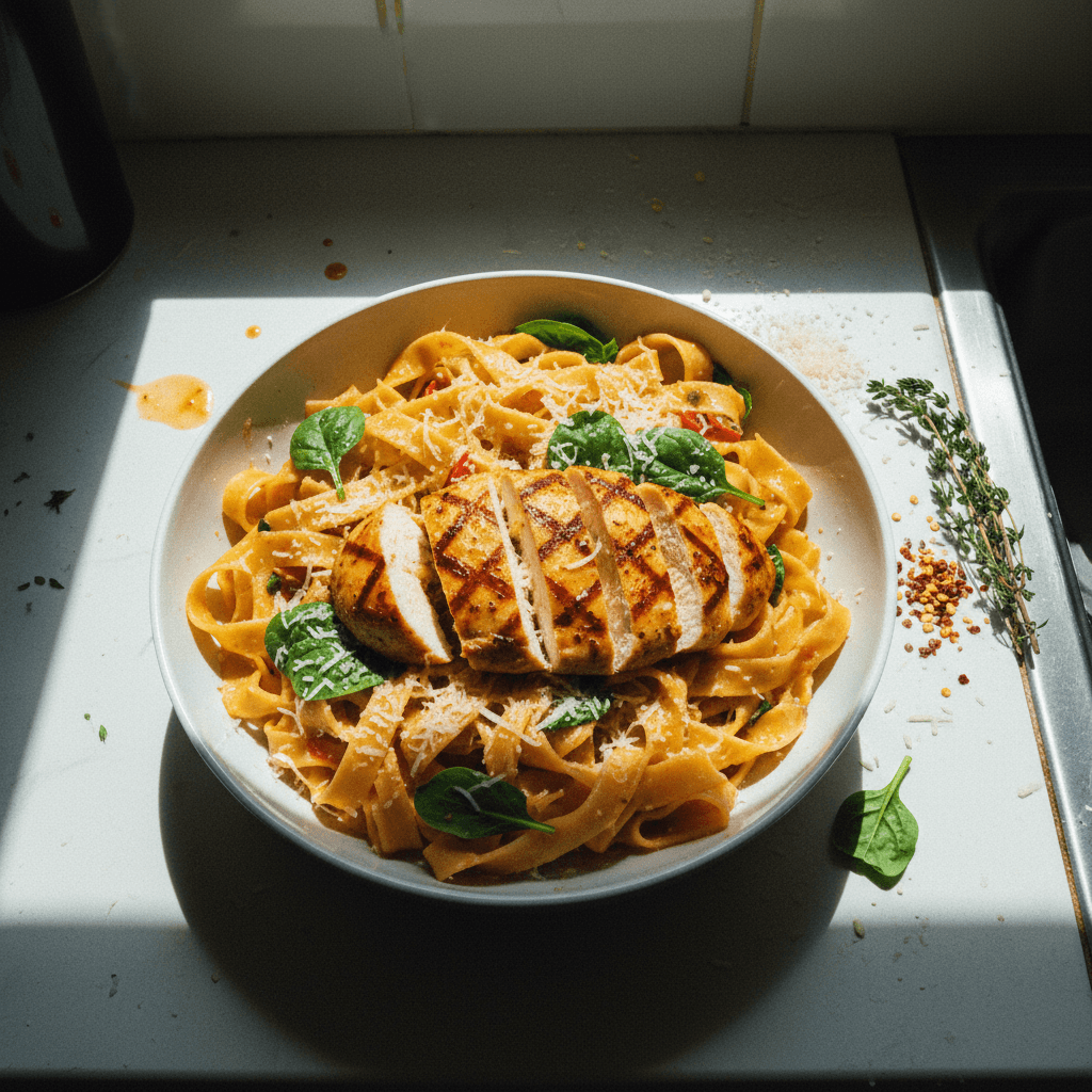 Creamy Cajun Crisscross Chicken Pasta