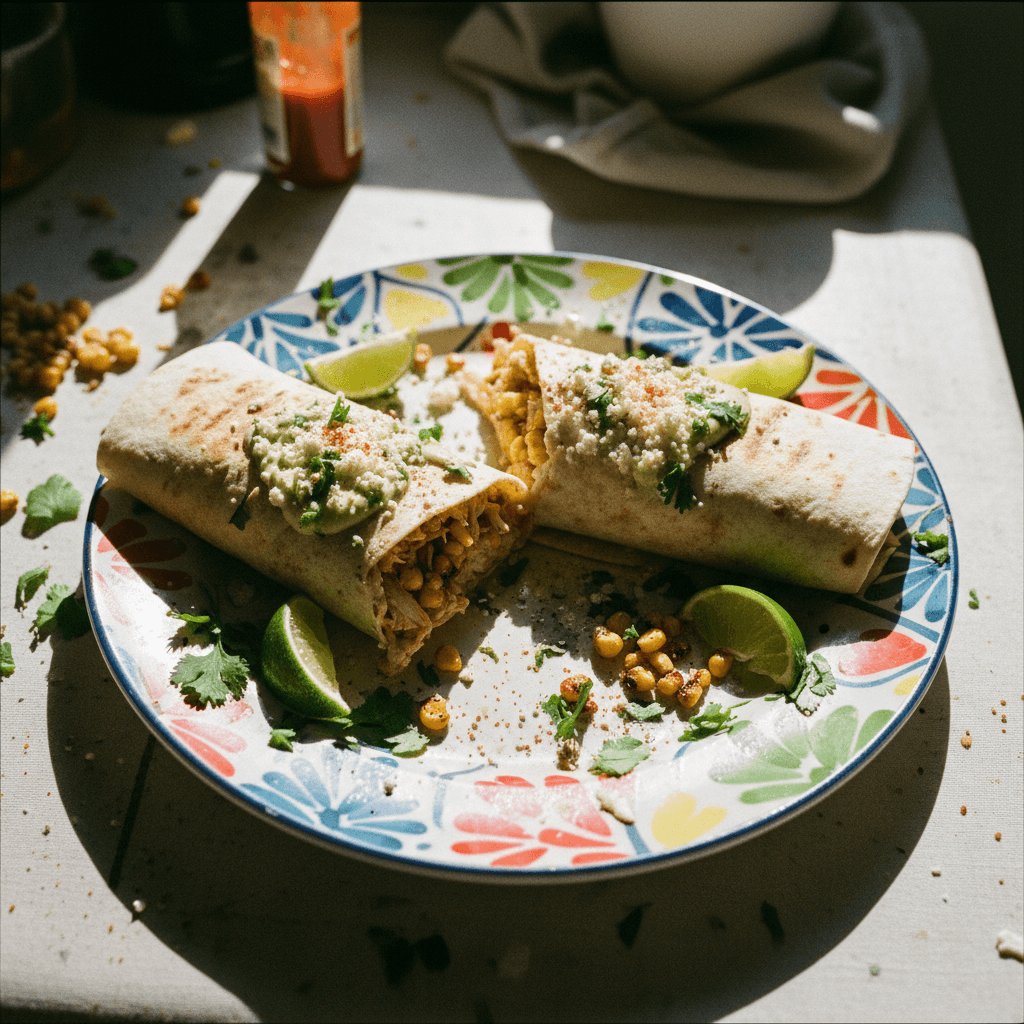 Mexican Street Corn Chicken Wrap