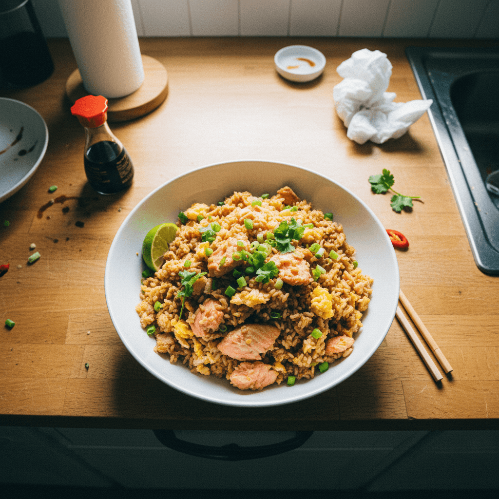 Salmon Egg Fried Rice (三文魚炒飯)