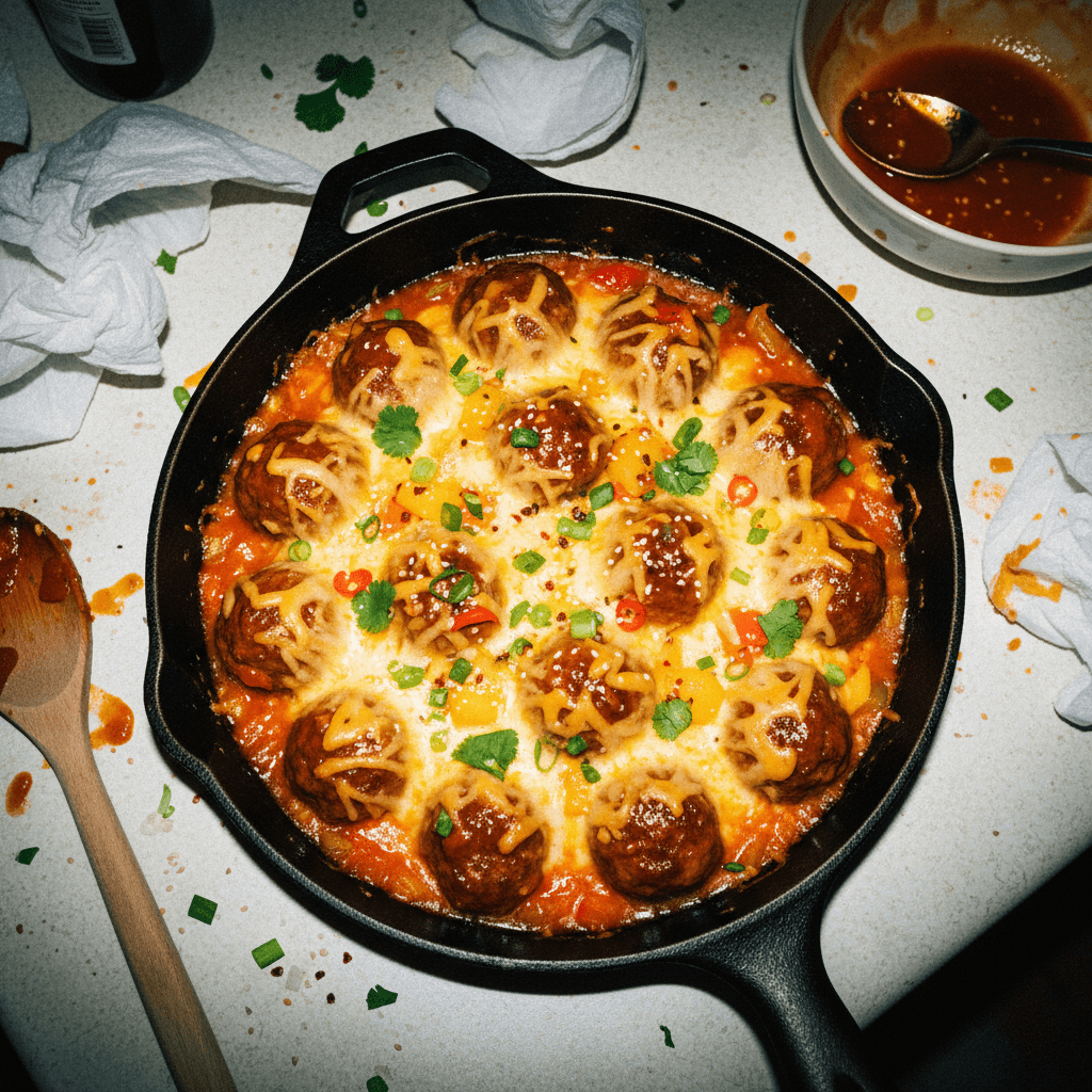 Sweet and Sour Meatball Cheese Melts