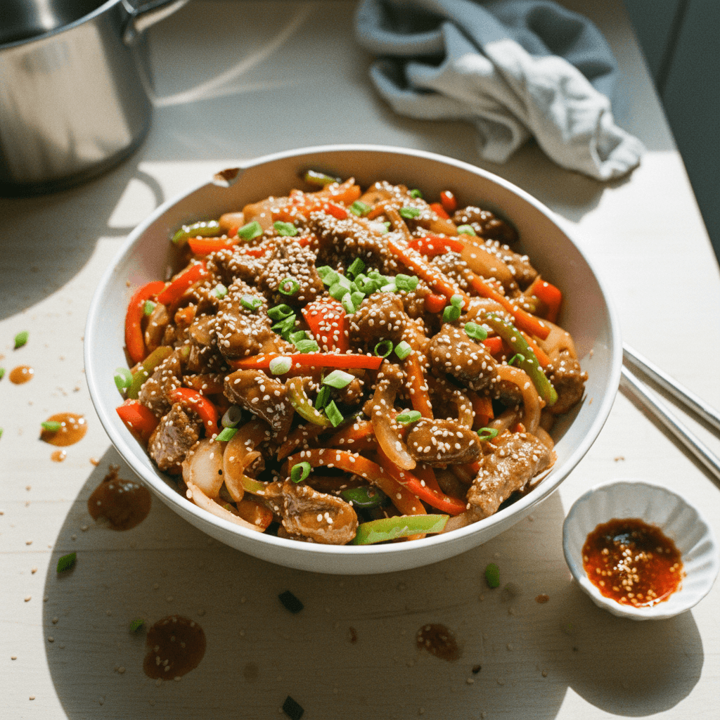 Honey Garlic Chili Beef Stir-Fry